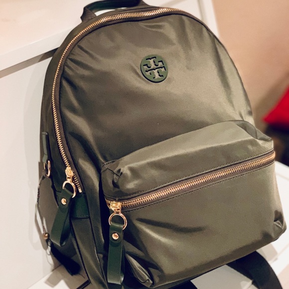 tory burch green backpack